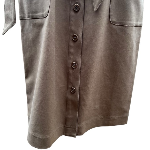 Bill Blass New York Dark Mink Stretch Cotton Shirt Dress NWT Size 6 - Picture 3 of 16